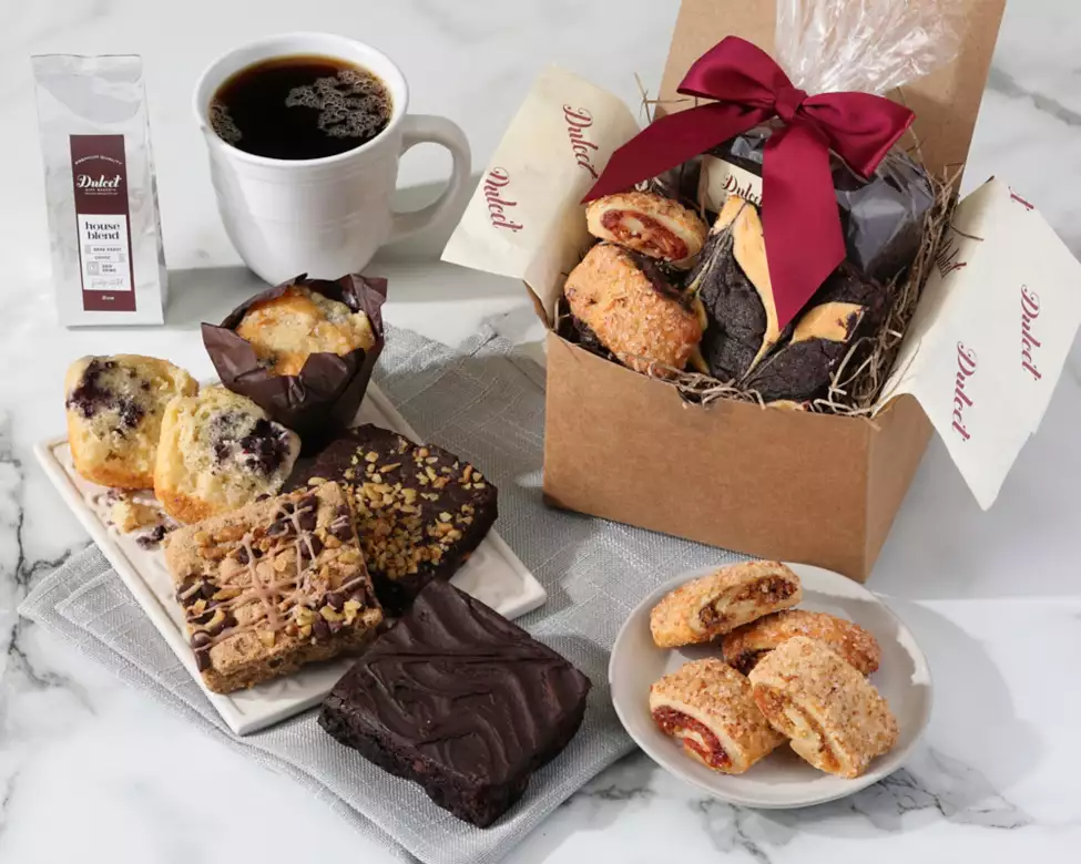 Coffee and pastries gift box