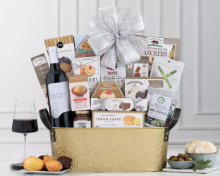 Thank you Gift basket with wine, cheese, and snacks  Thank you Gift basket with wine, cheese, and snacks