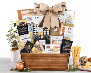 Gift basket with snacks