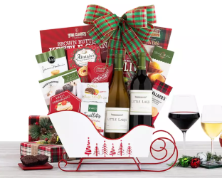 Holiday sleigh filled with festive treats  Holiday sleigh filled with festive treats