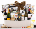 Luxurious Gift basket with wine,champagne  snacks, and a bow
