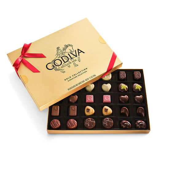 Godiva Assorted Gold Gift Box 30PC Red Ribbon Godiva Assorted Gold Gift Box 30PC Red Ribbon