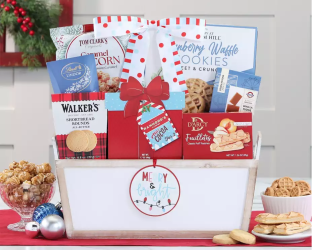 Gift basket with cookies and snacks