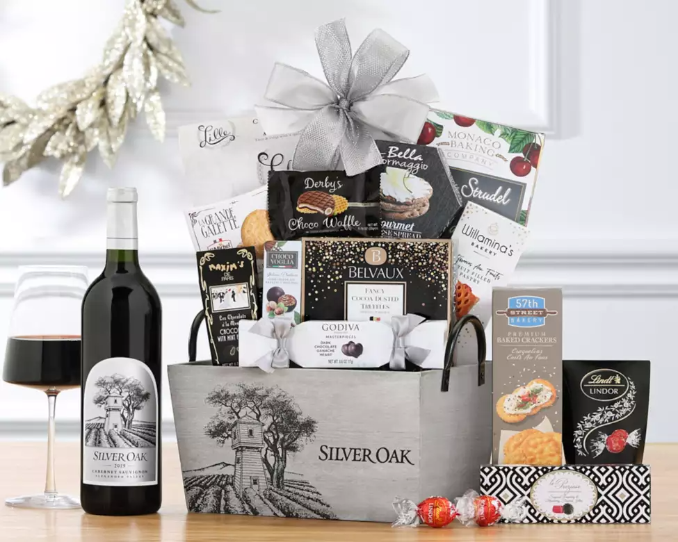 Silver Oak Cabernet wine gift basket