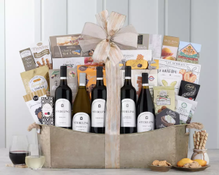 Luxurious Gift basket with wines, and holiday favourites