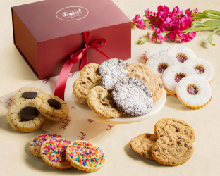 Assorted fine cookies in a gift box 
