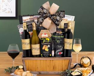 Some trio gift basket with snacks