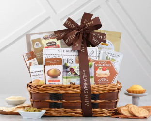 Gift basket with various items including cookies