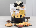 Gourmet gift basket with snacks and treats 