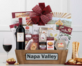 Napa Valley red wine basket and treats 