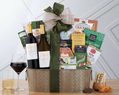 Wine gourmet gift basket 