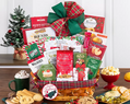 Holiday gift basket with decadent treats 